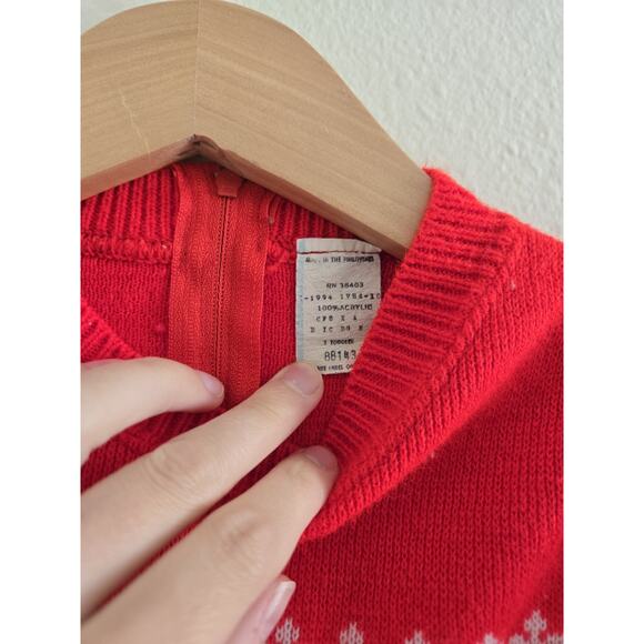 2T Vintage Toddler Red Acrylic Lightweight Holiday Sweater - Picture 3 of 5